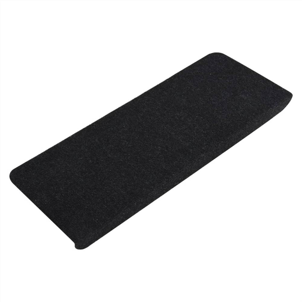 Self-adhesive Stair Mats 15 pcs 65x28 cm Black