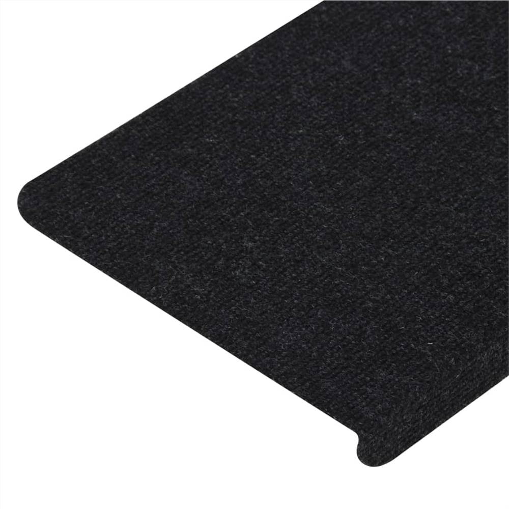 Self-adhesive Stair Mats 15 pcs 65x28 cm Black