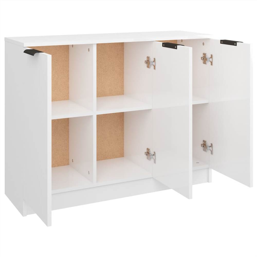 Sideboard High Gloss White 90.5x30x70 Cm Engineered Wood 12 Sideboard High Gloss White 90.5x30x70 cm Engineered Wood