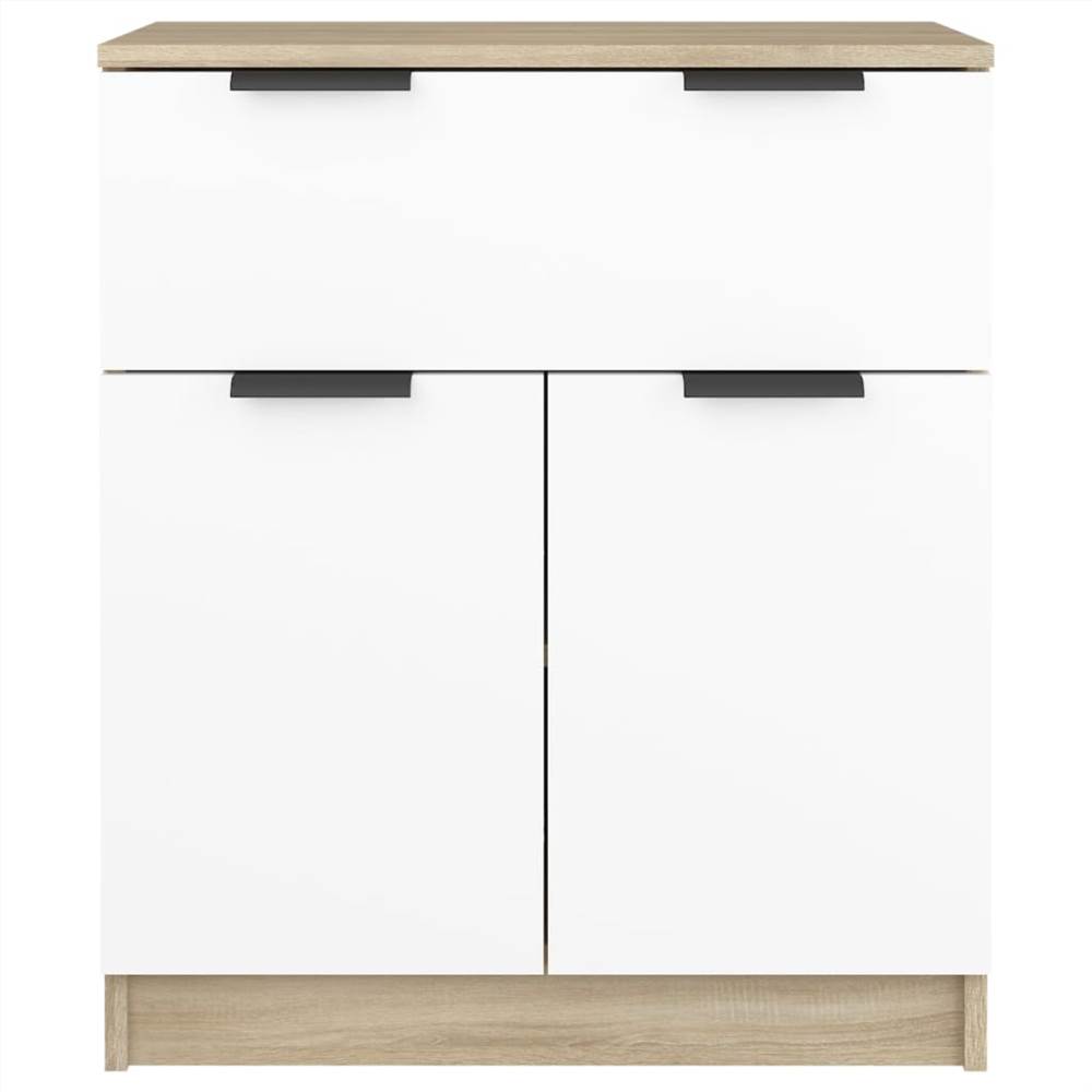 Sideboard White and Sonoma Oak 60x30x70 cm Engineered Wood