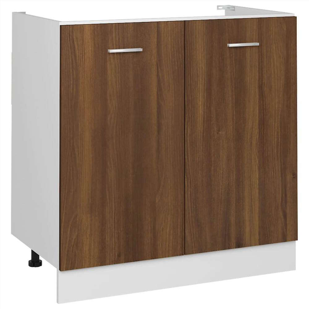 Sink Bottom Cabinet Brown Oak 80x46x81.5 Cm Engineered Wood 7 Sink Bottom Cabinet Brown Oak 80x46x81.5 cm Engineered Wood