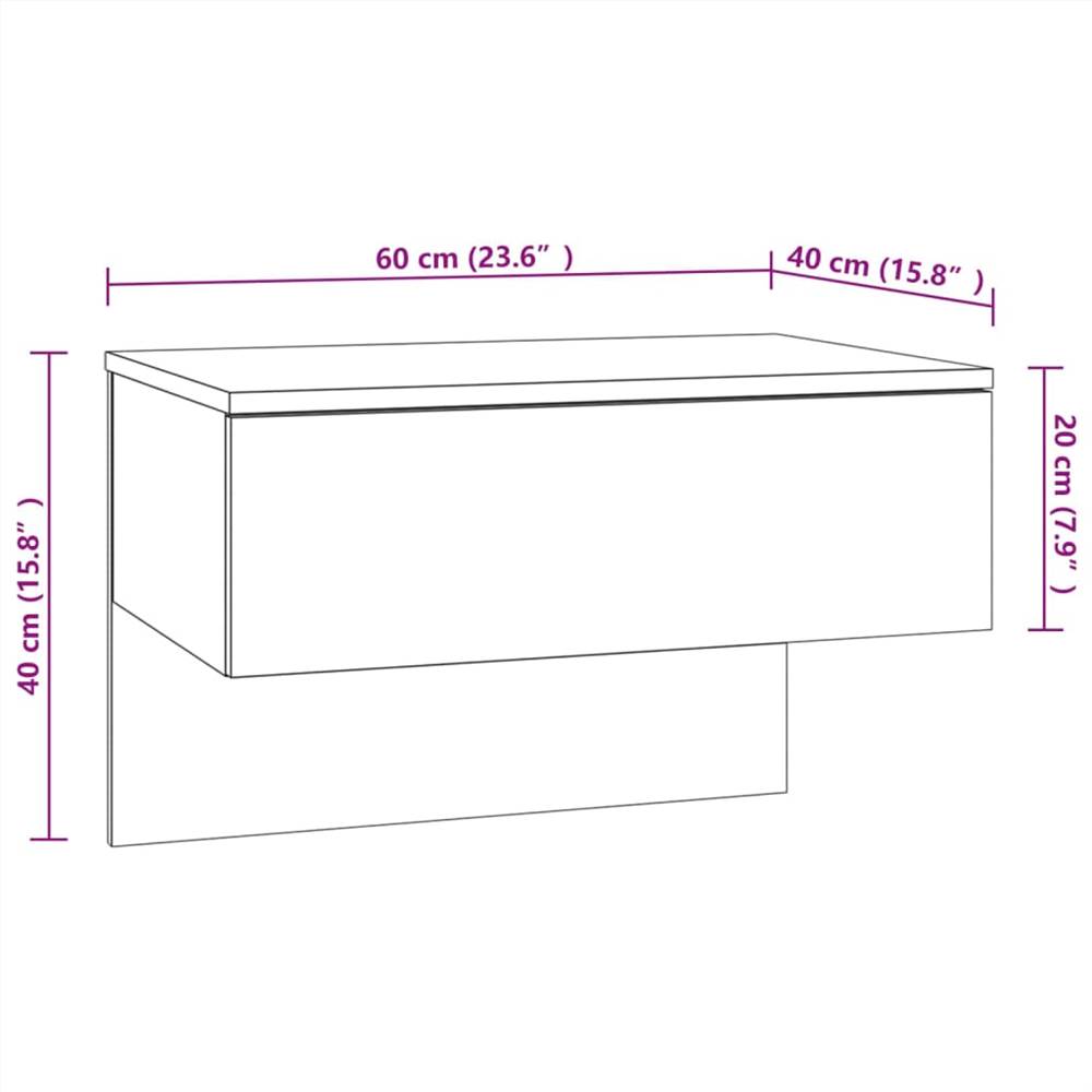 Wall Bedside Cabinets 2 pcs Black Engineered Wood
