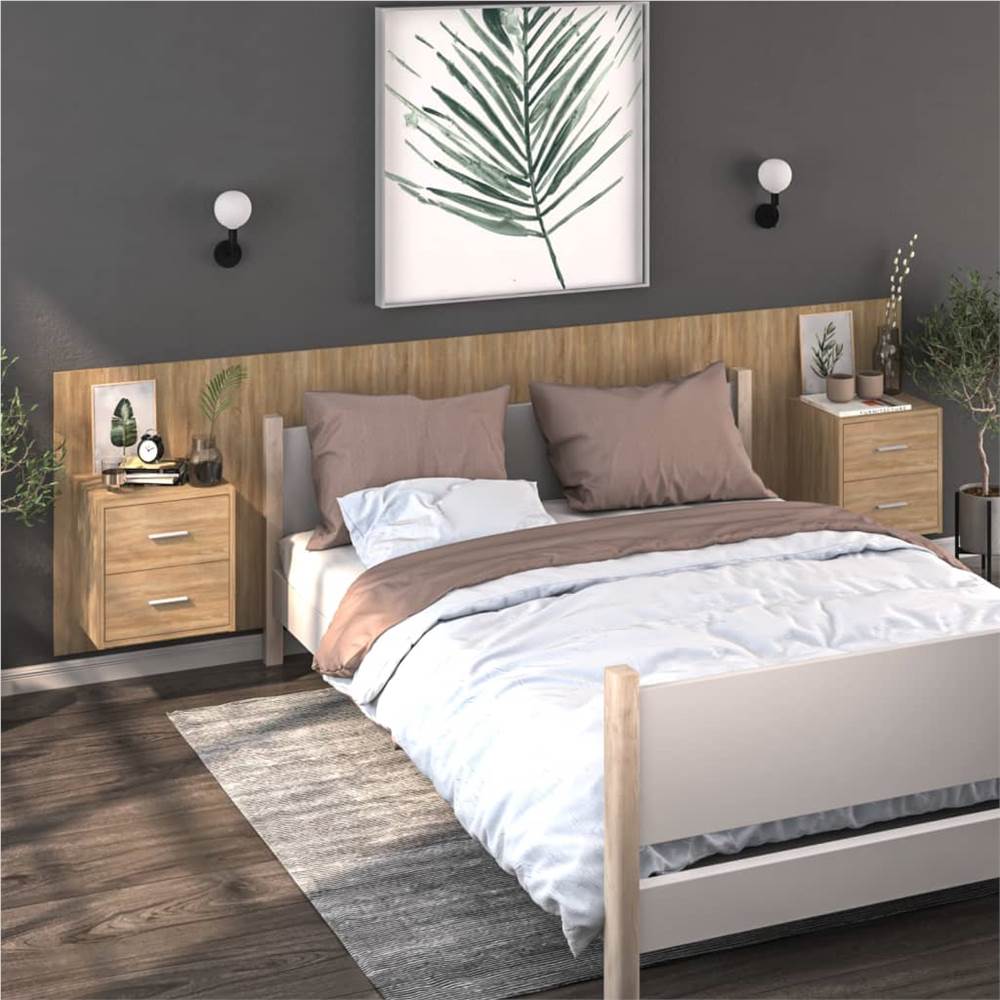 

Wall Bedside Cabinets 2 pcs Sonoma Oak Engineered Wood