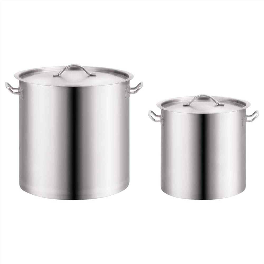 2 Piece Stock Pot Set 71/36 L Stainless Steel