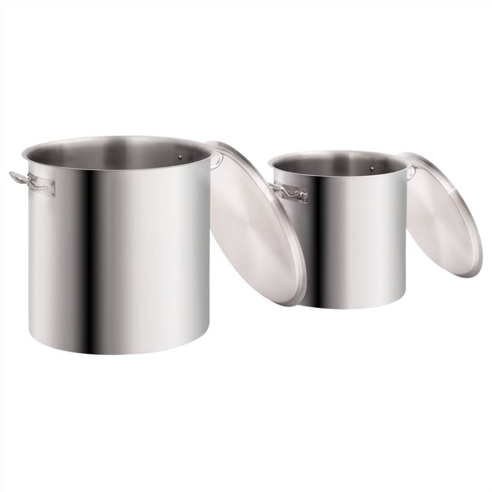 2 Piece Stock Pot Set 71/36 L Stainless Steel