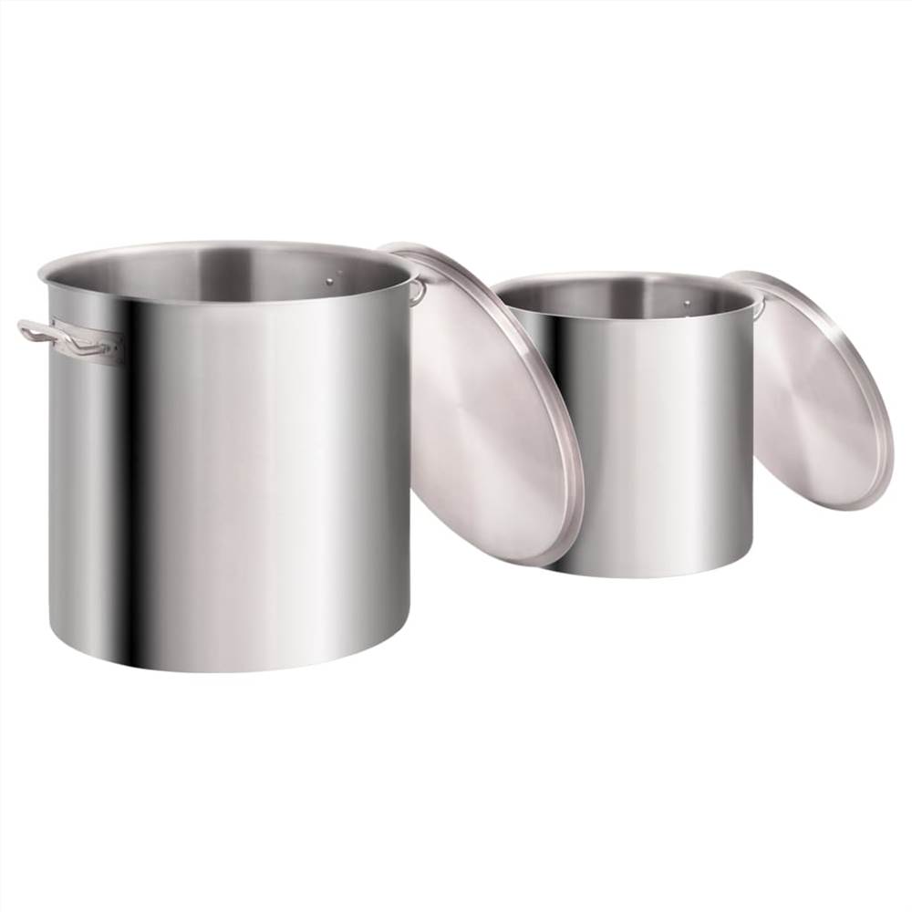 2 Piece Stock Pot Set 98/50 L Stainless Steel
