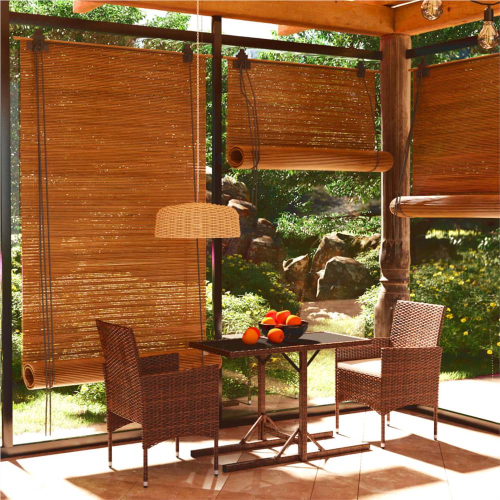 

3 Piece Garden Dining Set Poly Rattan and Tempered Glass Brown