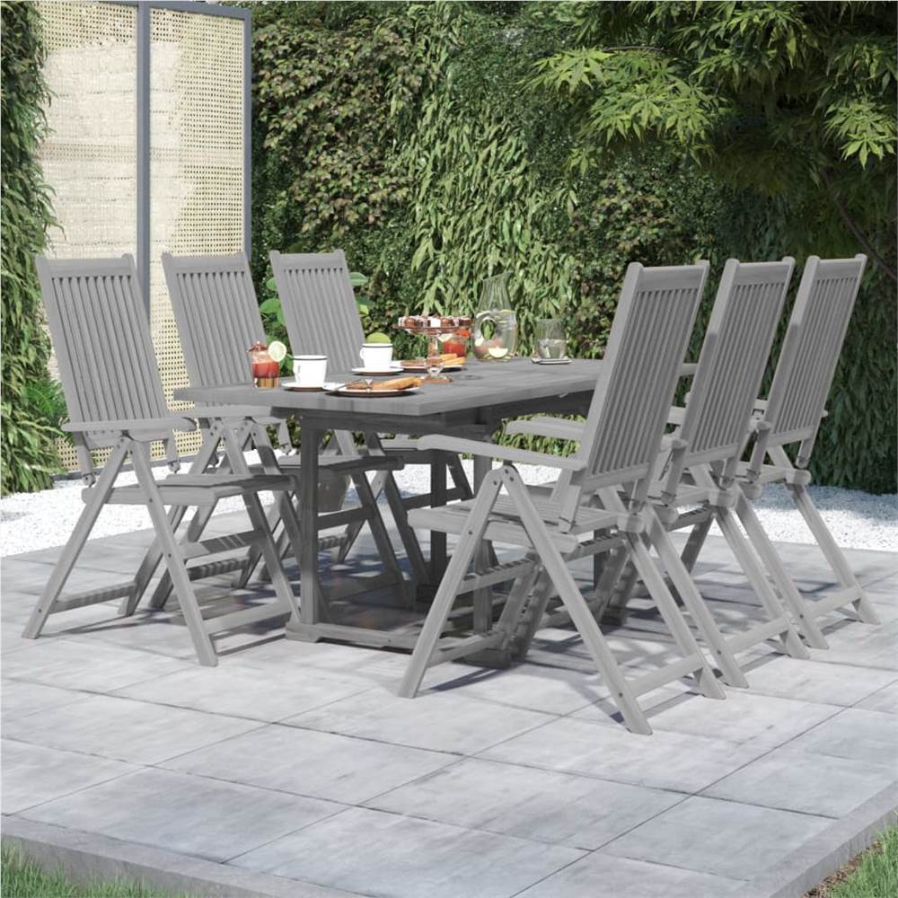 

7 Piece Garden Dining Set Solid Wood Acacia