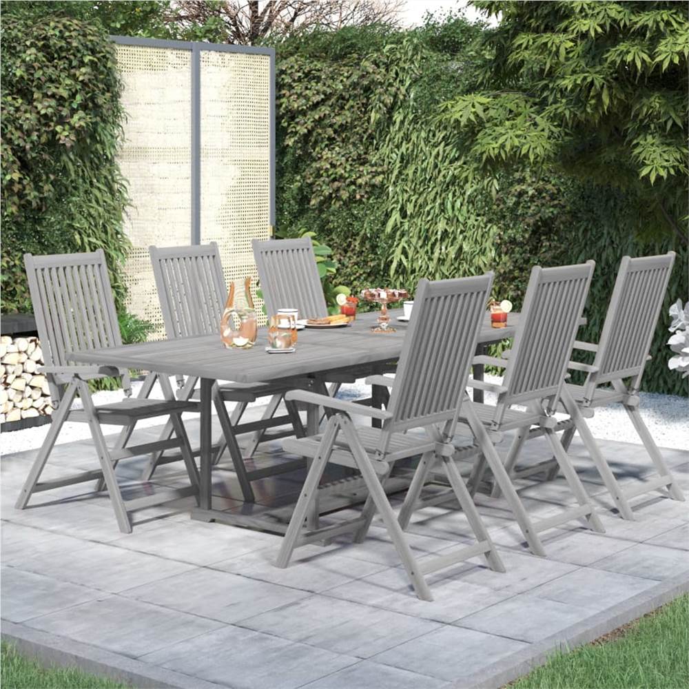 

7 Piece Garden Dining Set Solid Wood Acacia