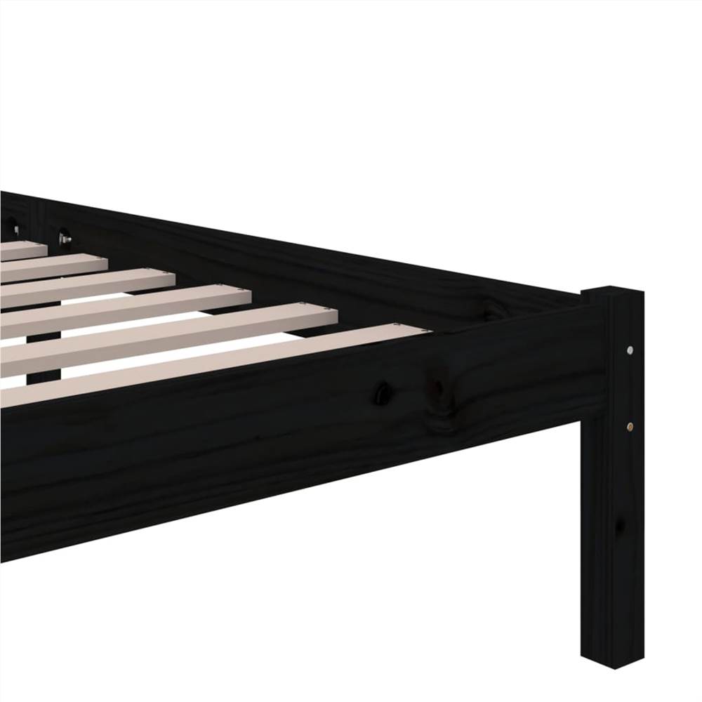 Bed Frame Black Solid Wood 150x200 Cm 5FT King Size 12 Bed Frame Black Solid Wood 150x200 cm 5FT King Size