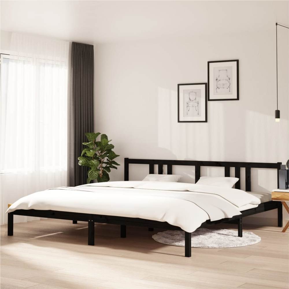 

Bed Frame Black Solid Wood 200x200 cm