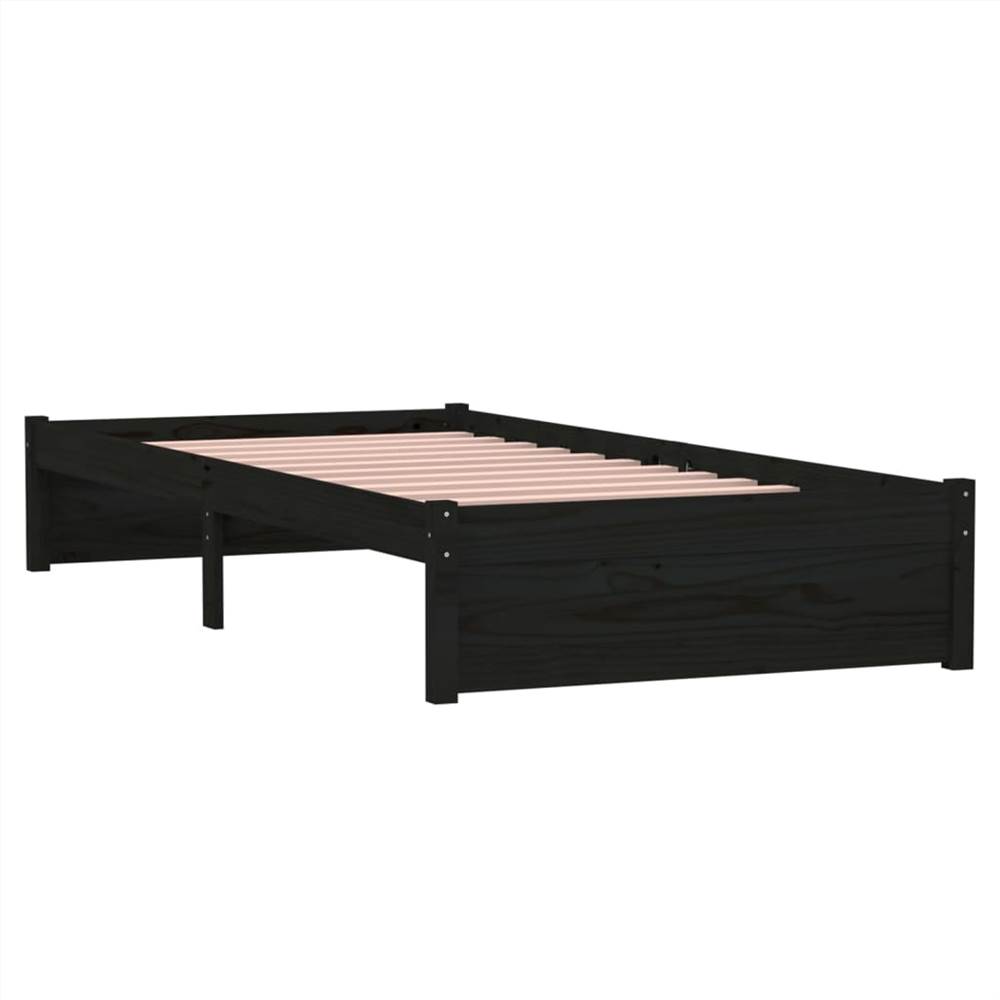 Bed Frame Black Solid Wood 90x190 Cm 3FT Single 9 Bed Frame Black Solid Wood 90x190 cm 3FT Single