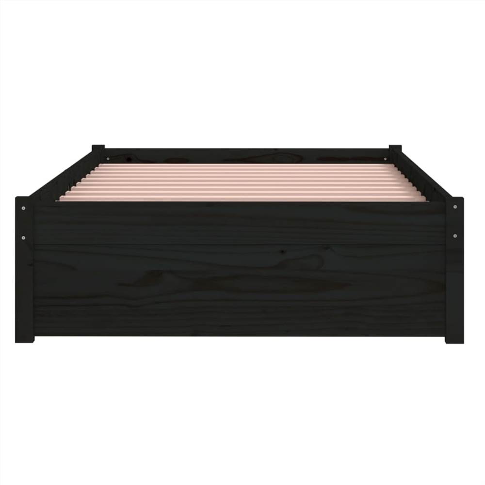 Bed Frame Black Solid Wood 90x190 Cm 3FT Single 10 Bed Frame Black Solid Wood 90x190 cm 3FT Single
