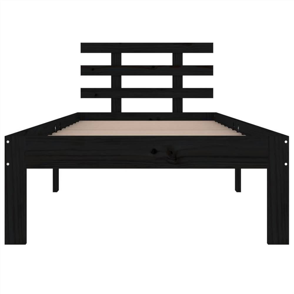Bed Frame Black Solid Wood 90x200 cm