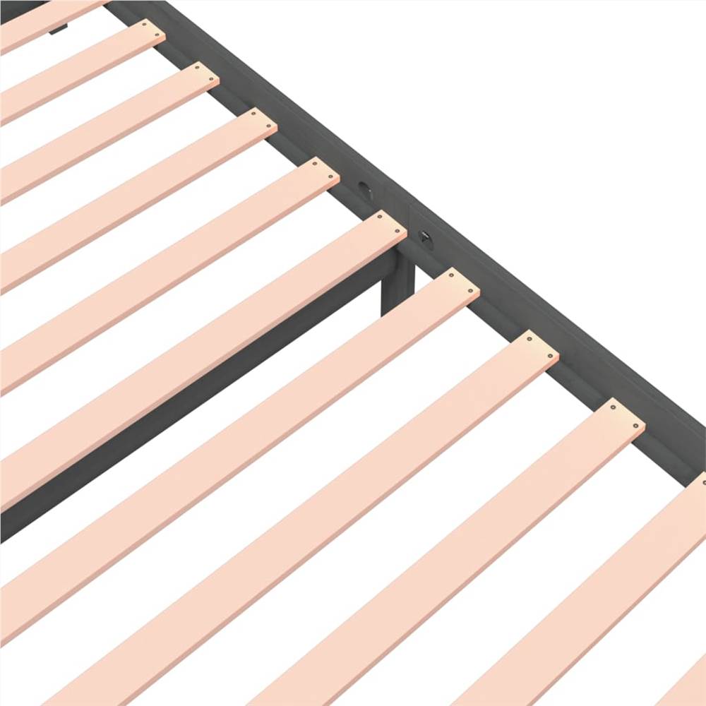 Bed Frame Grey Solid Wood 140x190 Cm 13 Bed Frame Grey Solid Wood 140x190 cm