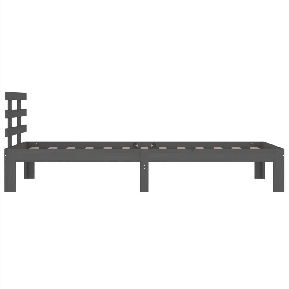 Bed Frame Grey Solid Wood 90x200 cm