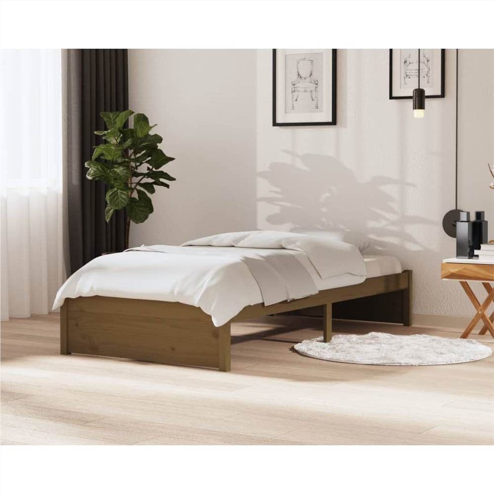 

Bed Frame Honey Brown Solid Wood 100x200 cm