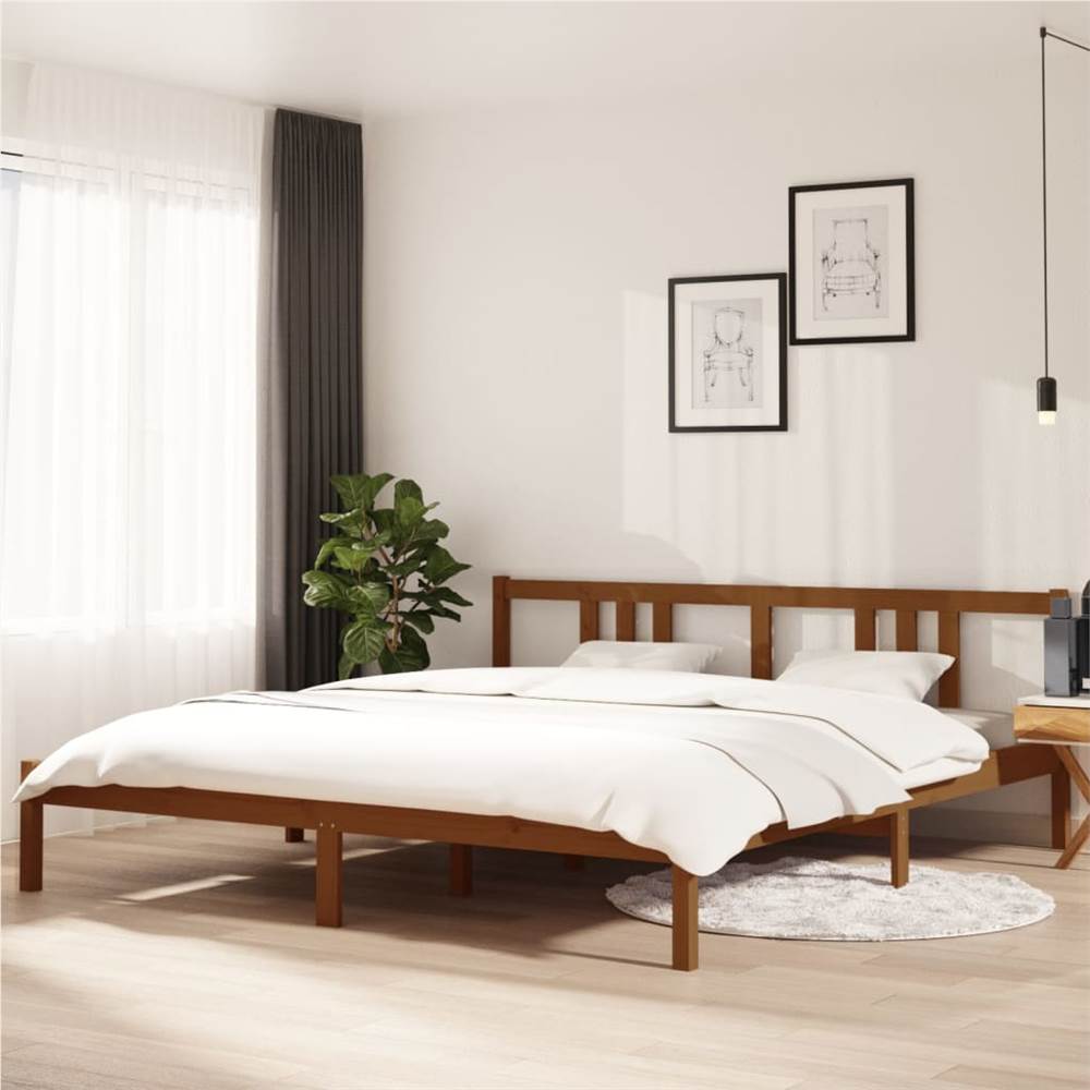 

Bed Frame Honey Brown Solid Wood 180x200 cm Super King