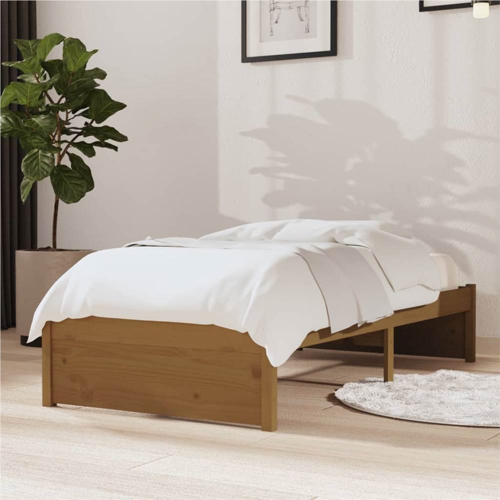 

Bed Frame Honey Brown Solid Wood 75x190 cm 2FT6 Small Single