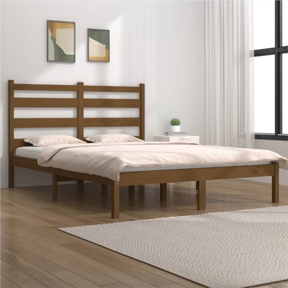 

Bed Frame Honey Brown Solid Wood Pine 140x190 cm