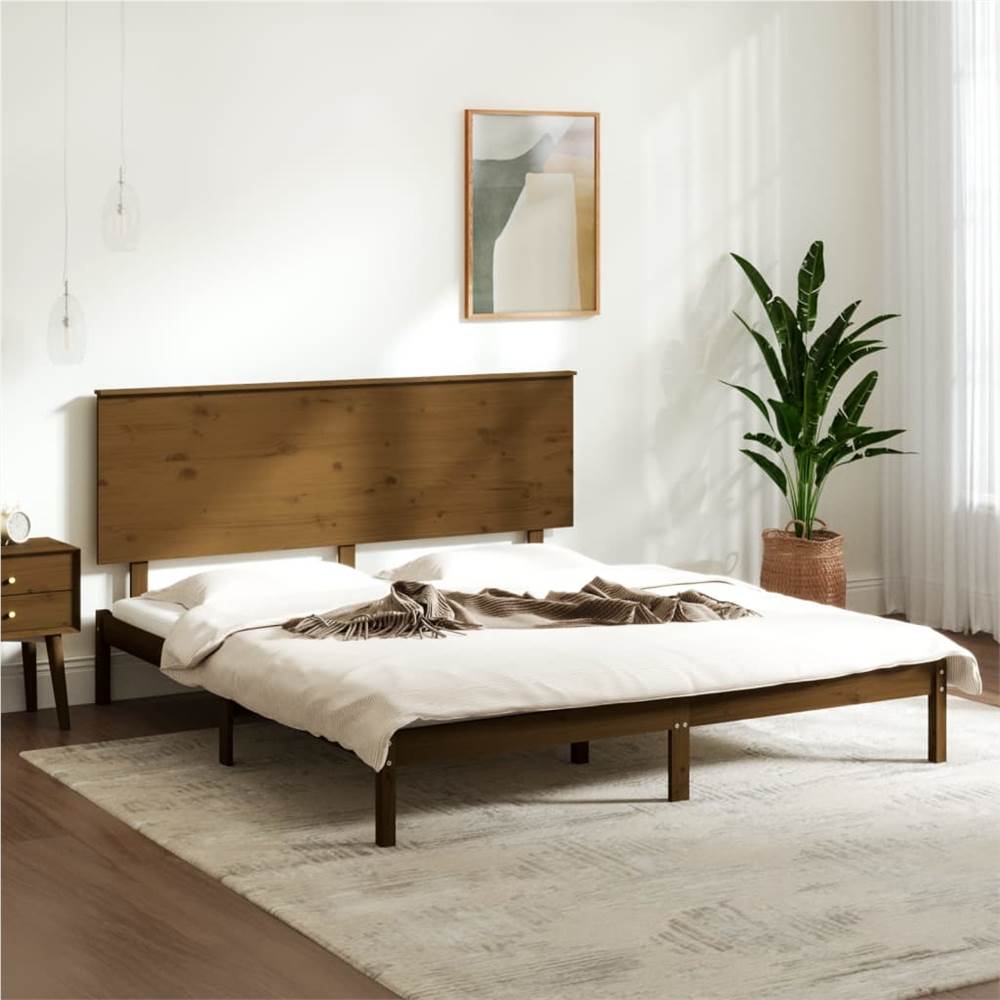 

Bed Frame Honey Brown Solid Wood Pine 160x200 cm