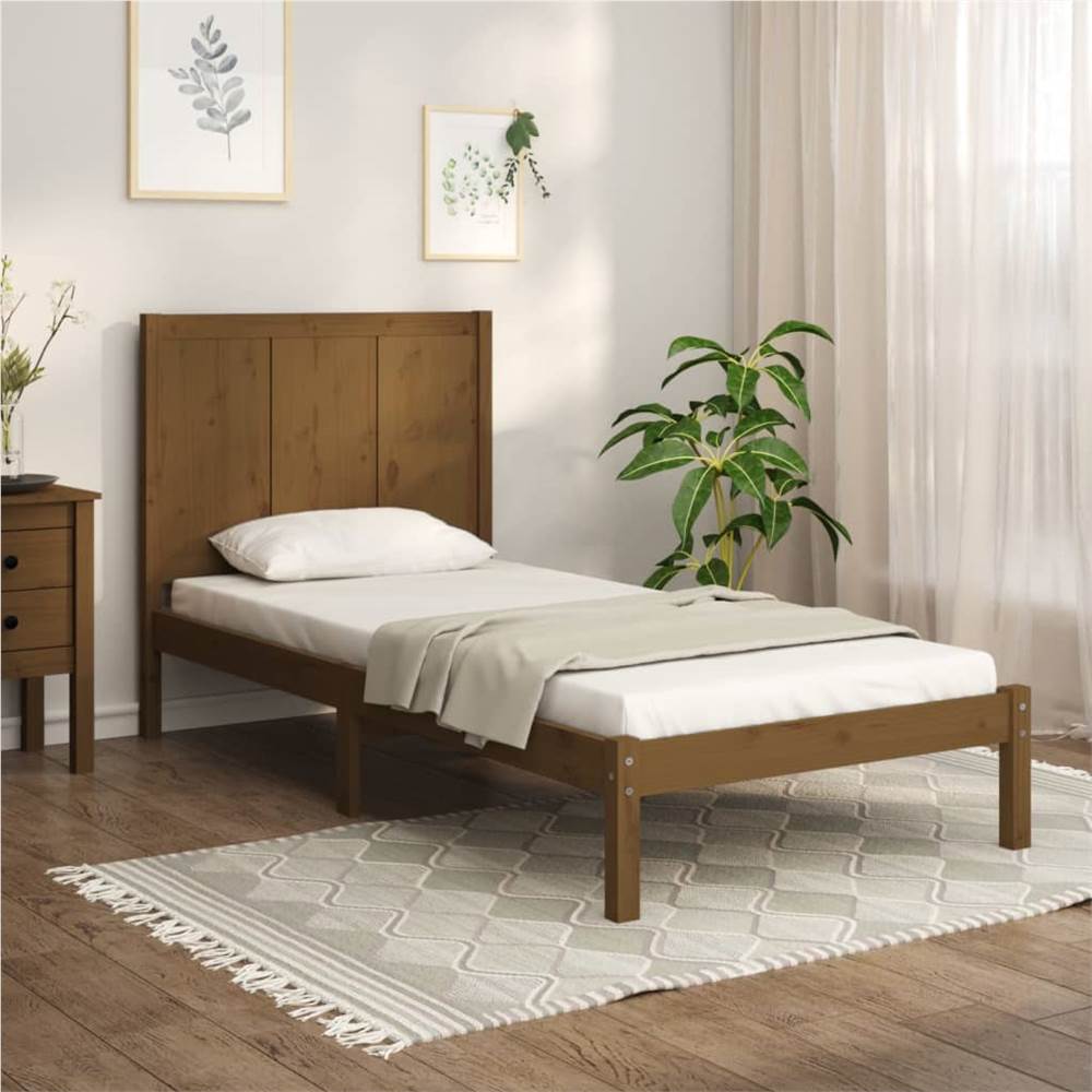 

Bed Frame Honey Brown Solid Wood Pine 90x200 cm