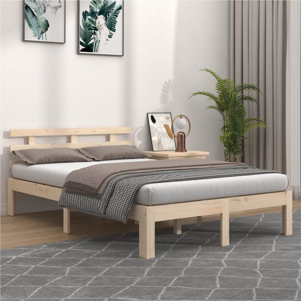 

Bed Frame Solid Wood 135x190 cm 4FT6 Double
