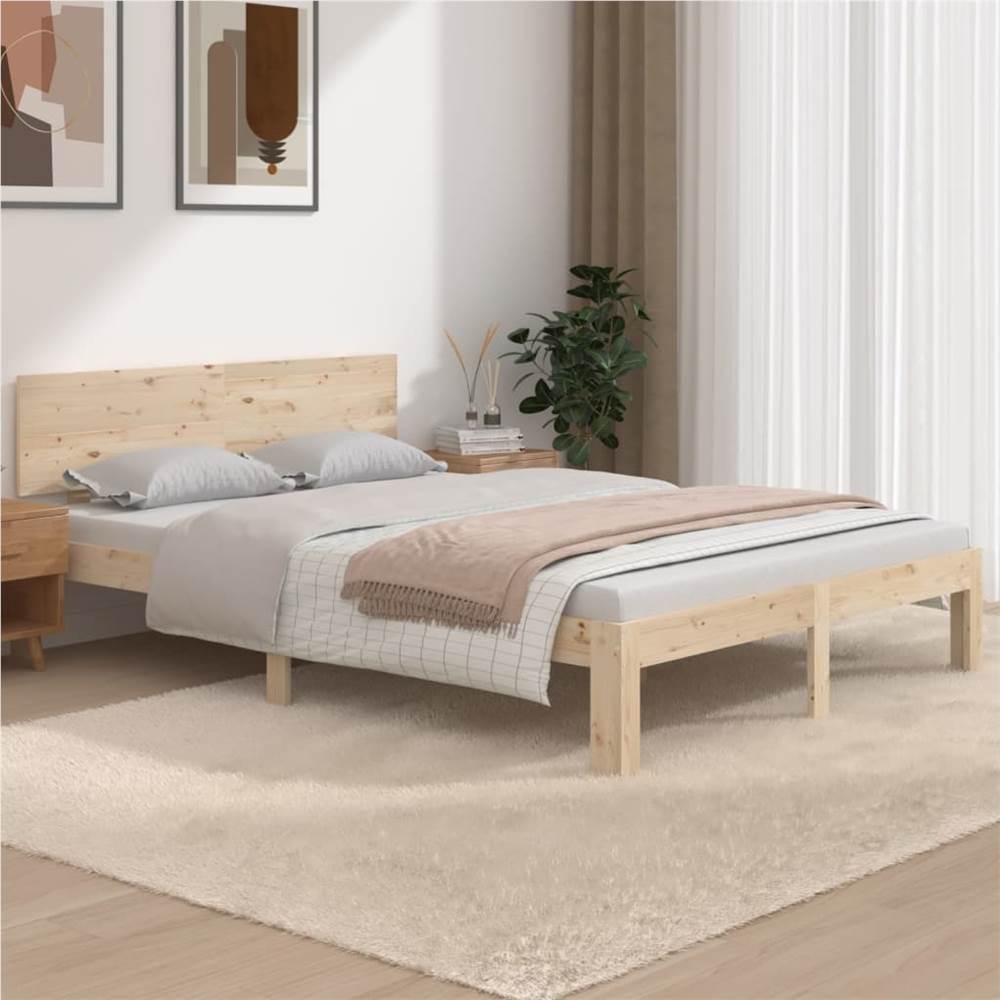 Bed Frame Solid Wood 140x200 cm 4FT6 Double