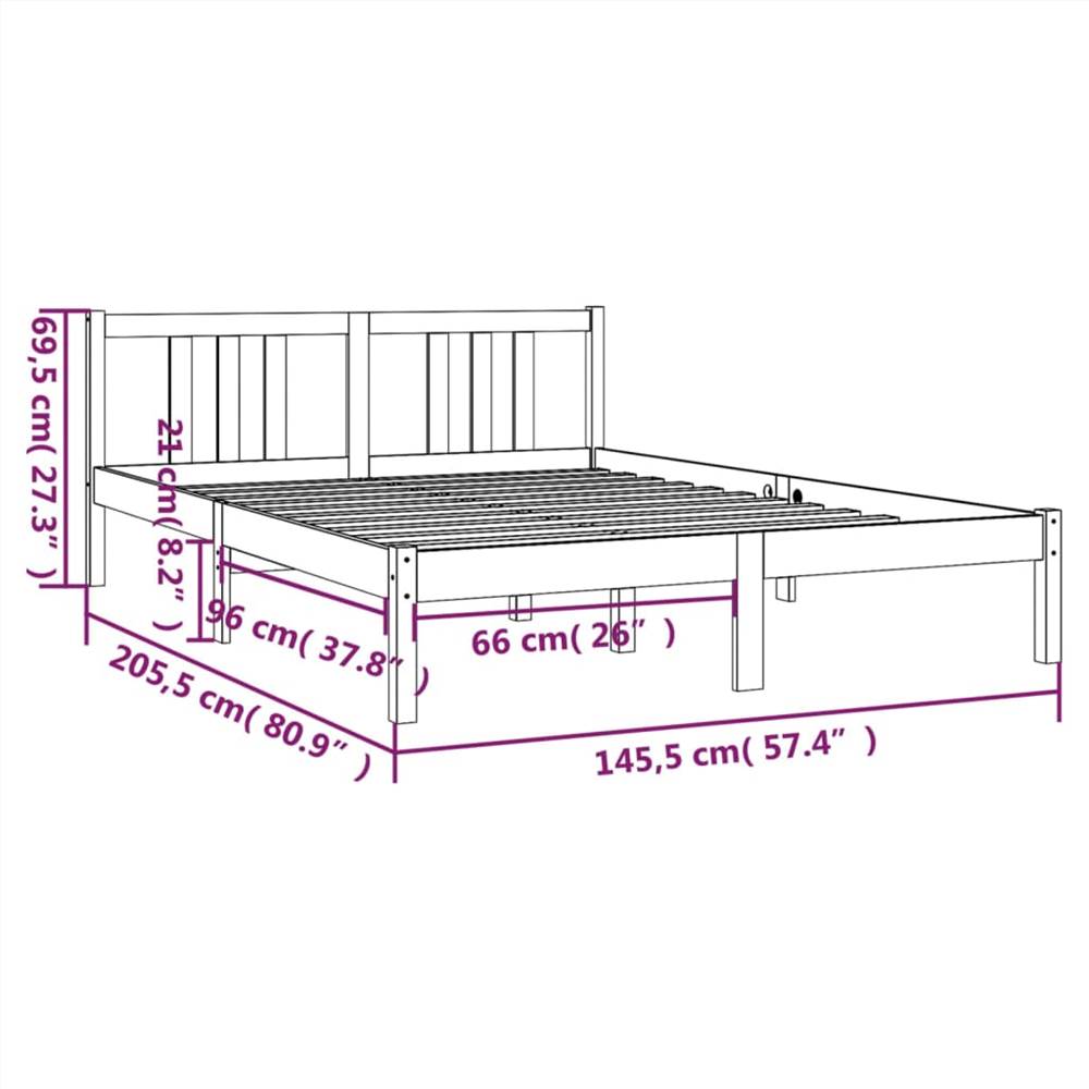 Bed Frame Solid Wood 140x200 cm