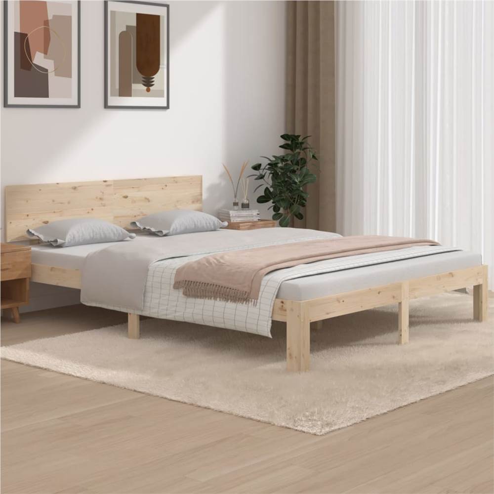 Bed Frame Solid Wood 160x200 cm 5FT King Size