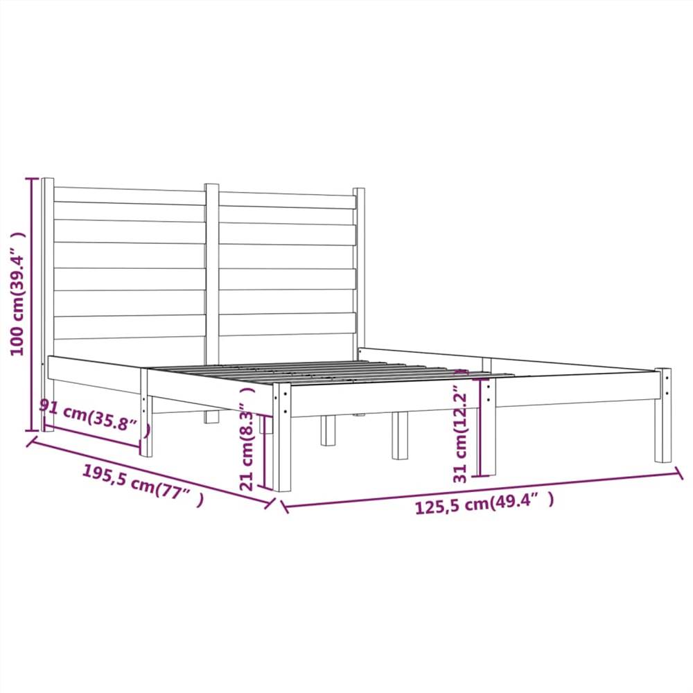 Bed Frame Solid Wood Pine 120x190 cm 4FT Small Double