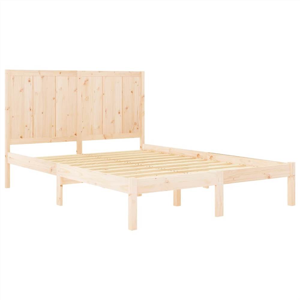 Bed Frame Solid Wood Pine 140x190 cm