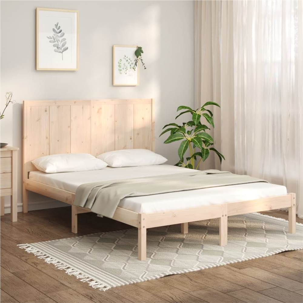 

Bed Frame Solid Wood Pine 150x200 cm 5FT King Size