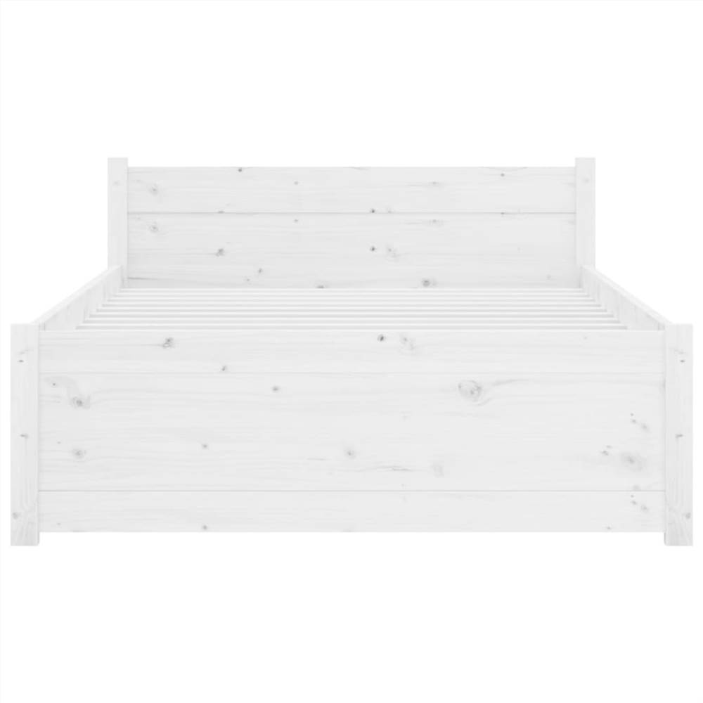 Bed Frame White Solid Wood 75x190 cm 2FT6 Small Single