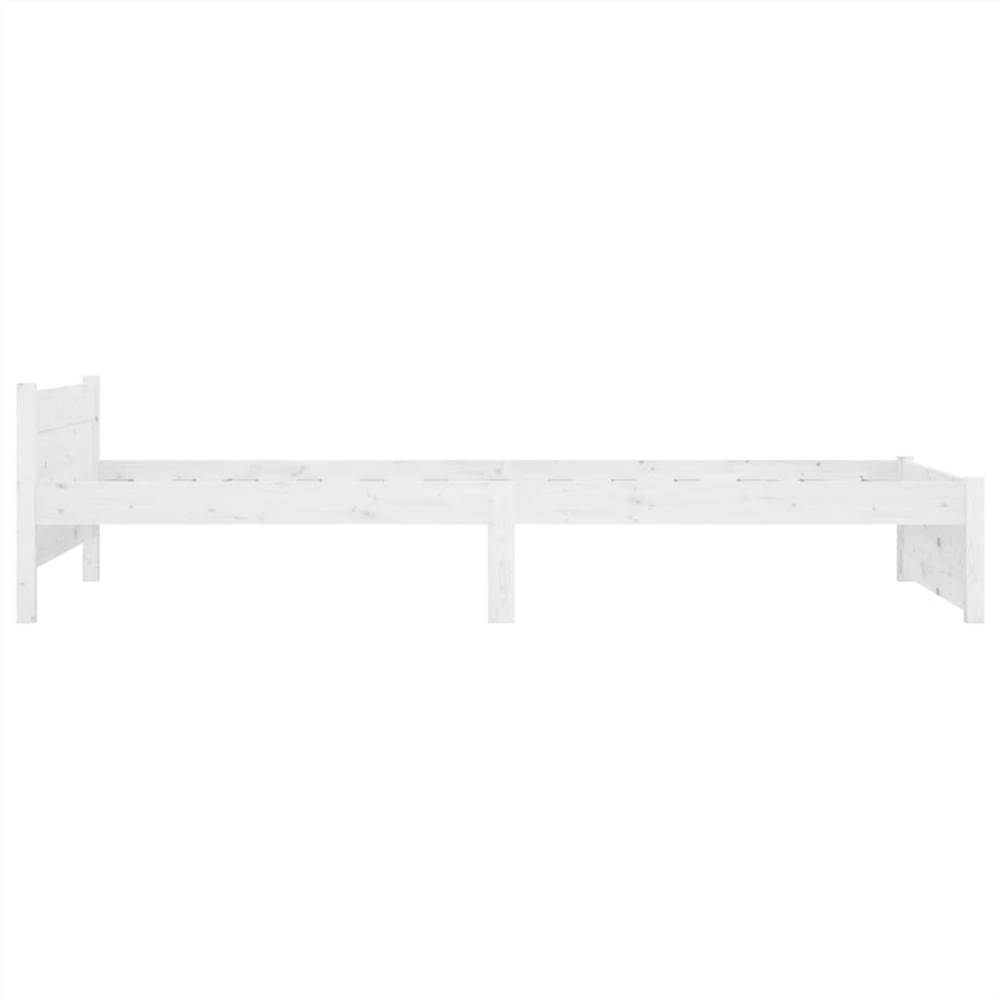 Bed Frame White Solid Wood 75x190 cm 2FT6 Small Single