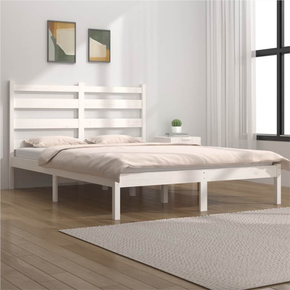 

Bed Frame White Solid Wood Pine 120x200 cm