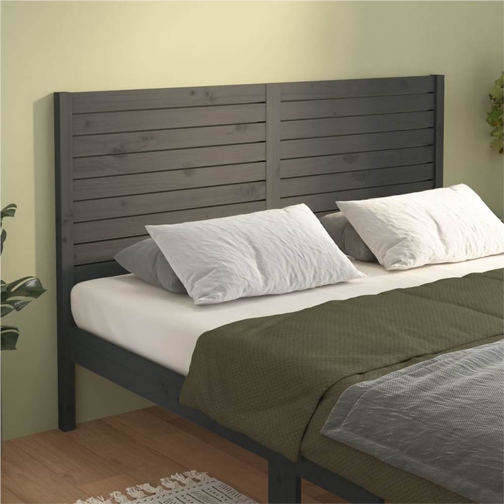 

Bed Headboard Grey 141x4x100 cm Solid Wood Pine