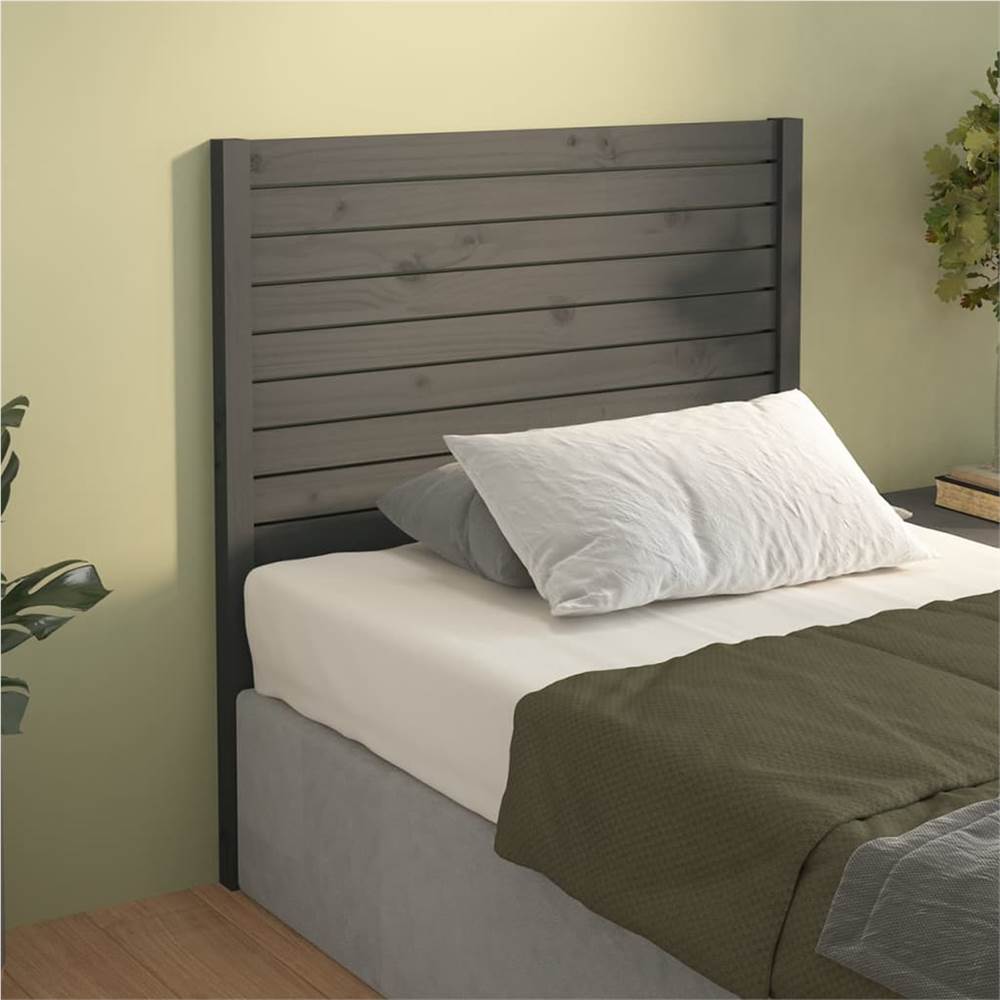 

Bed Headboard Grey 81x4x100 cm Solid Wood Pine