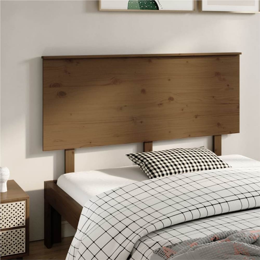Bed Headboard Honey Brown 144x6x82.5 cm Solid Wood Pine