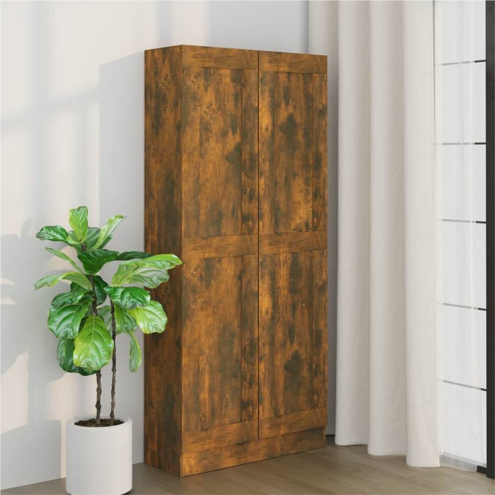 Book Cabinet Smoked Oak 82.5x30.5x185.5 cm Engineered Wood