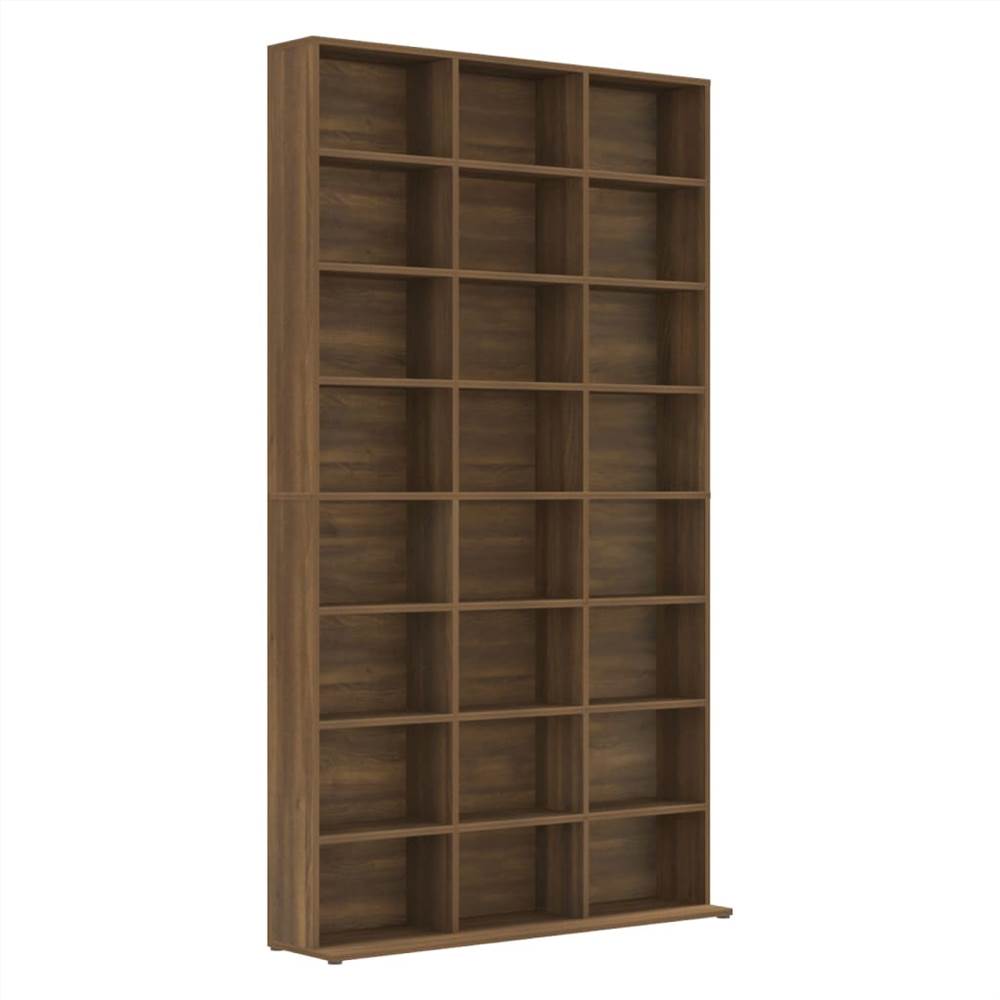 CD Cabinet Brown Oak 102x23x177.5 cm Engineered Wood