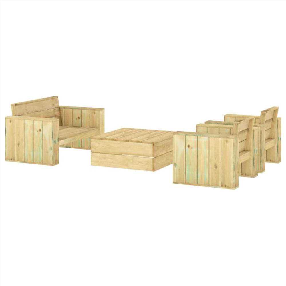 4 Piece Garden Lounge Set Impregnated Solid Wood Pine