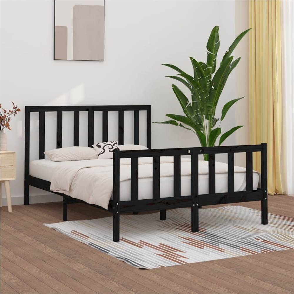 

Bed Frame Black Solid Wood 120x200 cm