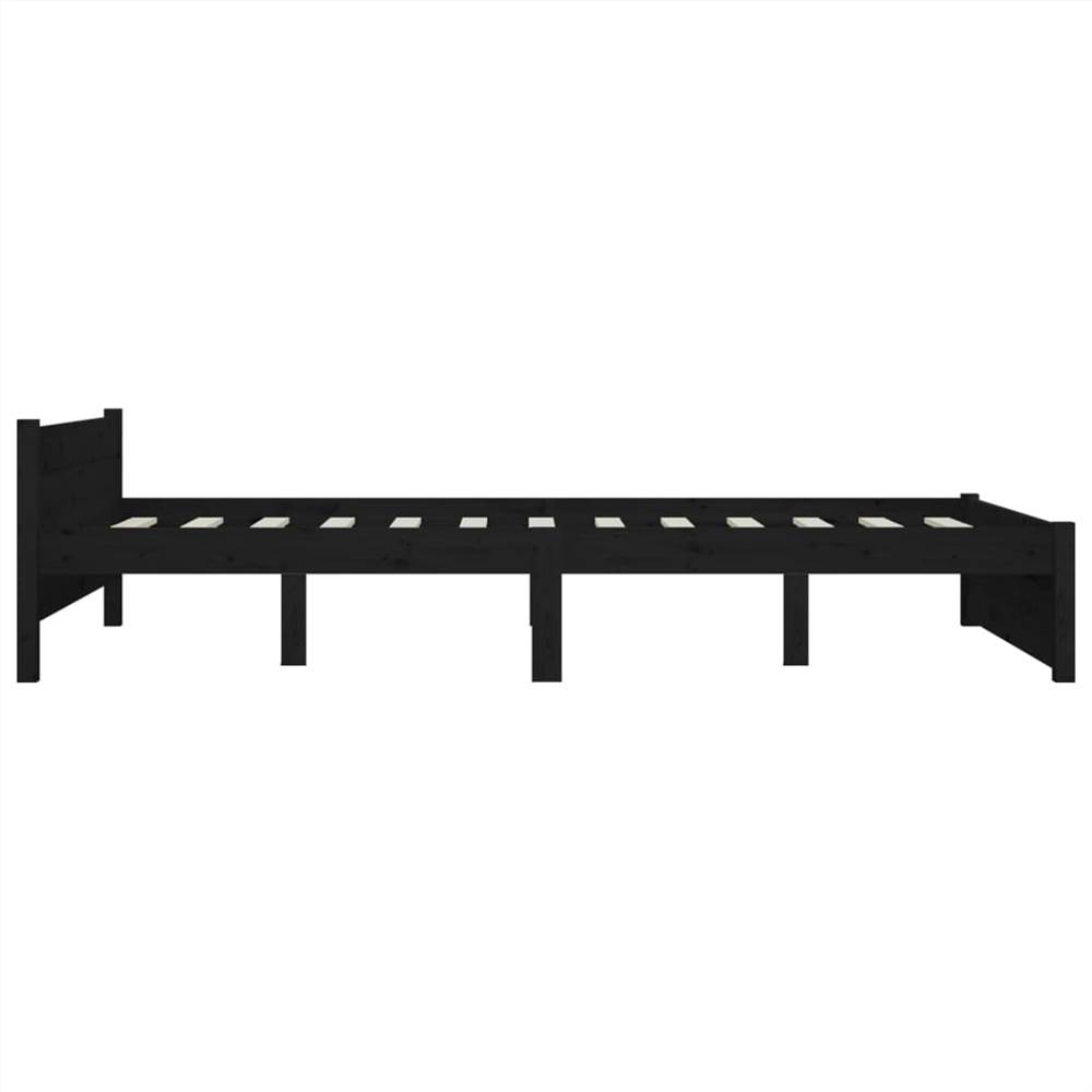 Bed Frame Black Solid Wood 120x200 cm