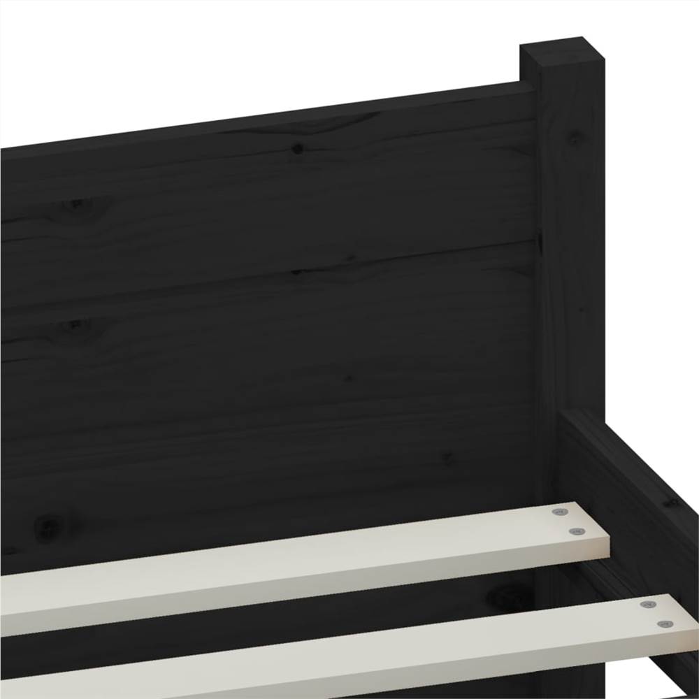 Bed Frame Black Solid Wood 120x200 cm