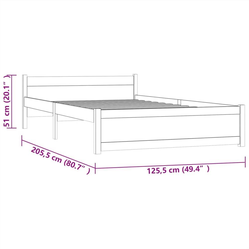 Bed Frame Black Solid Wood 120x200 cm