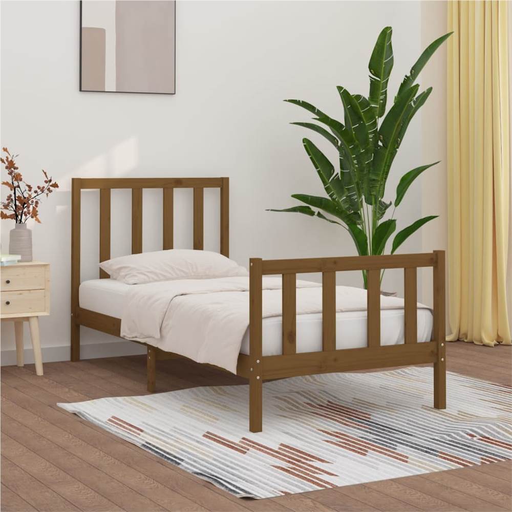 

Bed Frame Honey Brown Solid Wood 100x200 cm