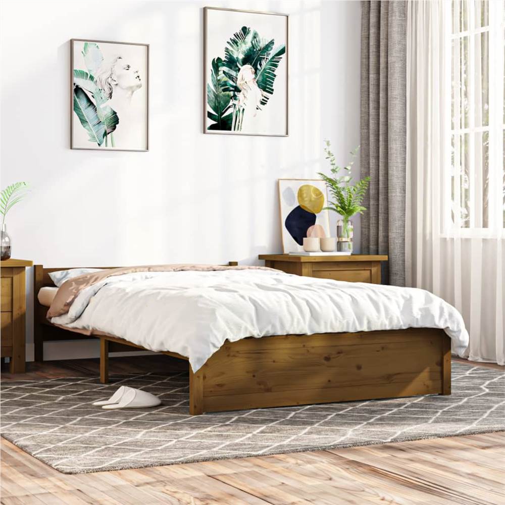 

Bed Frame Honey Brown Solid Wood 120x200 cm
