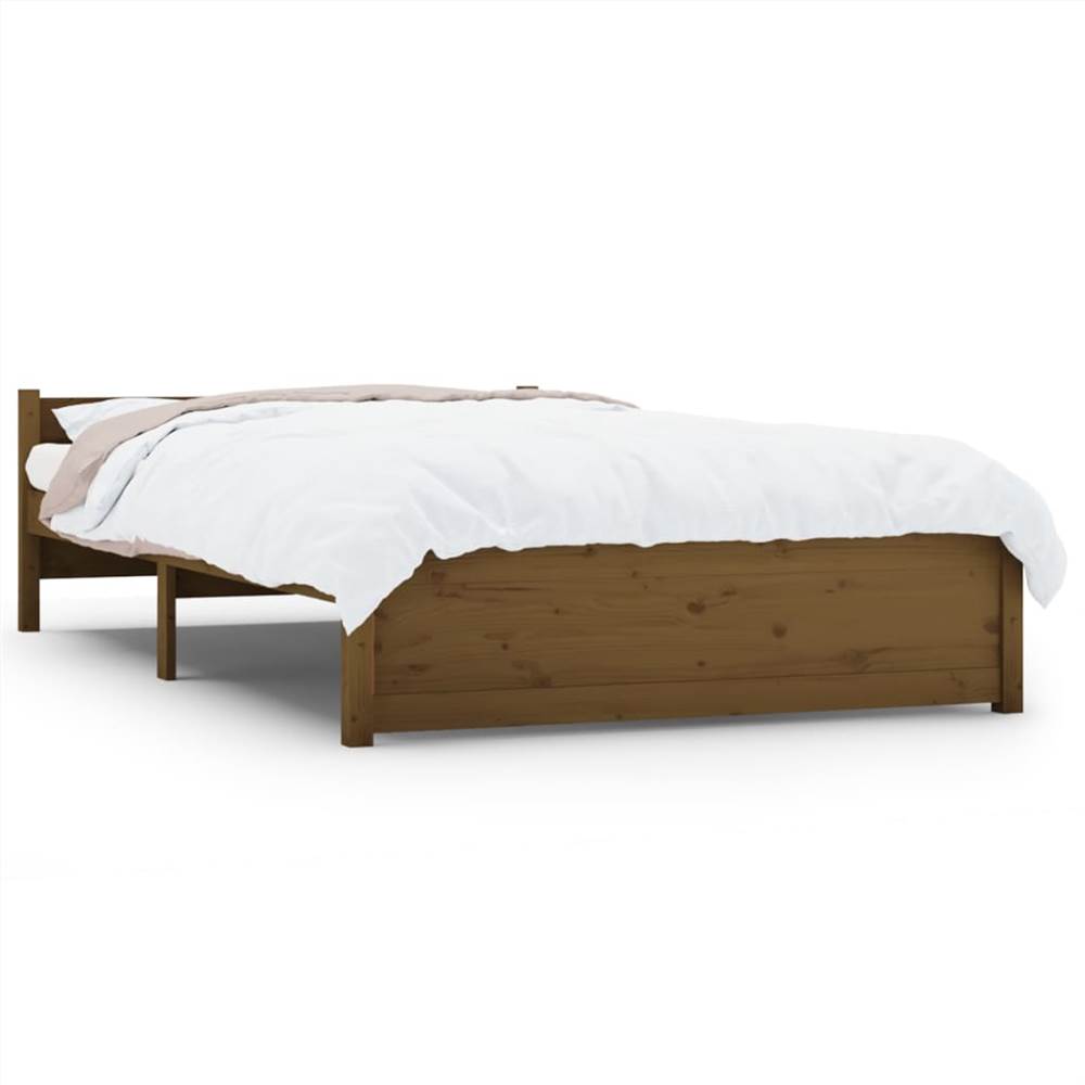Bed Frame Honey Brown Solid Wood 135x190 Cm 4FT6 Double 7 Bed Frame Honey Brown Solid Wood 135x190 cm 4FT6 Double