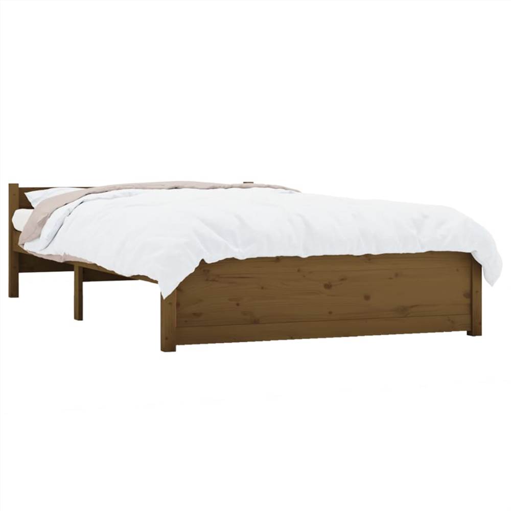 Bed Frame Honey Brown Solid Wood 135x190 Cm 4FT6 Double 8 Bed Frame Honey Brown Solid Wood 135x190 cm 4FT6 Double